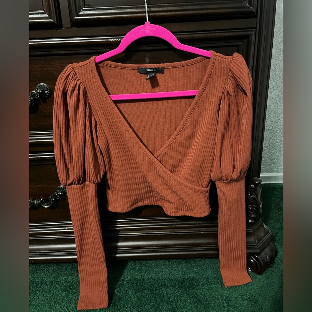 Forever 21 Rust Wrap Top
